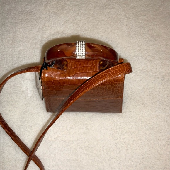 Kenneth Jay Lane Croco Embossed Purse - Picture 3 of 10